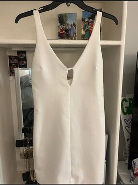 Zara White V-Neck Mini Dress